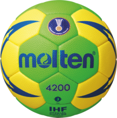 Molten Handball H2X3800-CN IHF Spielball Wettspielball cyan blau Gr 2 