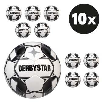Derbystar Apus TT Fußball Trainingsball Hartiste 10er Ballpaket schwarz-weiß | 5