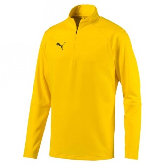 PUMA LIGA Training 1/4 Zip Top Pullover Zip Sweater Cyber Yellow-Puma Black | L