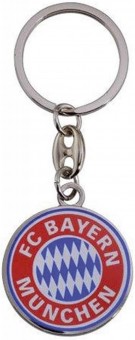 FC Bayern Schlüsselanhänger Logo Ø 3 cm silber/ rot/ blau | Durchmesser: ca. 3cm