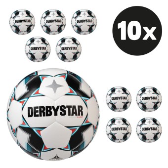 Derbystar Brillant S-Light DB Fußball Jugendball Hartiste 10er Ballpaket weiß-rot-schwarz | 3