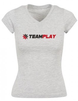 TEAMPLAY Ladies Logo Shirt heather grey | 3XL