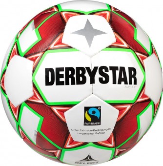 Derbystar Alpha TT Fairtrade Fußball Trainingsball weiß-rot-grün | 5