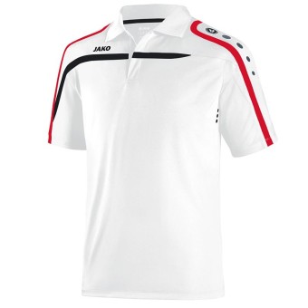 JAKO Polo Performance Poloshirt weiß-schwarz-rot | M
