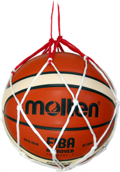 Molten BND-R Ballnetz für 1 Ball rot-weiß | Für 1 Ball