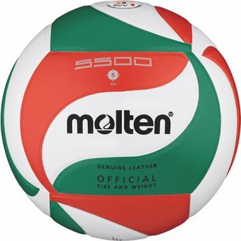 Molten V5M5500-DE Volleyball Spielball DVV 1 weiß-grün-rot | 5
