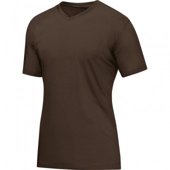 JAKO T-Shirt V-Neck Shirt coffee | 3XL
