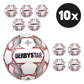 Derbystar Apus S-Light Fußball Jugendball Hartiste 10er Ballpaket weiß-rot | 3