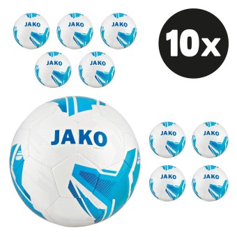 JAKO Lightball Striker 2.0 MS Fußball 290g Jugendball Hartiste 10er Ballpaket weiß-hellblau | 4