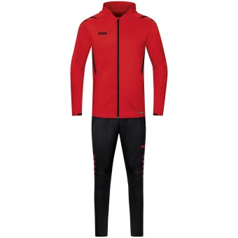 JAKO Trainingsanzug Challenge mit Kapuze rot-schwarz | 40