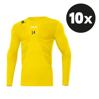 JAKO Longsleeve Comfort 2.0 Longsleeve Underwear (10 Stück) Teampaket mit Textildruck citro | Freie Größenwahl (3XS - XXL)