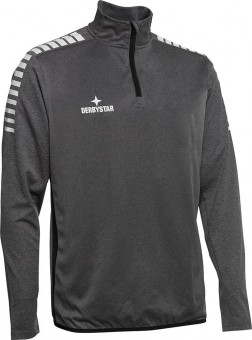 Derbystar Primo Trainingstop Pullover Zip Sweater grau-schwarz | XL