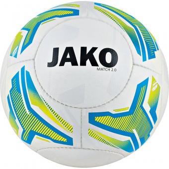 JAKO Lightball Match 2.0 Fußball Jugendball weiß-neongelb-JAKO blau | 4 (350g)