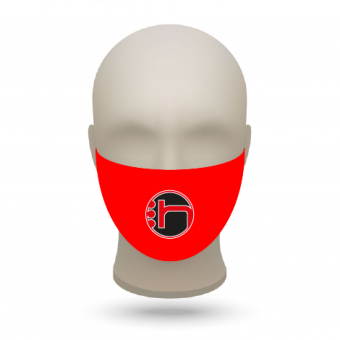 Mund- und Nasenmasken mit Vereinslogo rot | 500 Stk