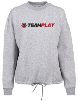TEAMPLAY Ladies Logo Oversize Sweater heather grey | S