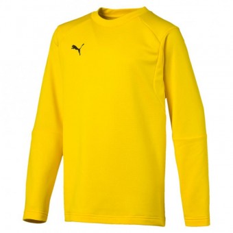 PUMA LIGA Training Sweat Jr Kinder Pullover Sweatshirt Cyber Yellow-Puma Black | 164