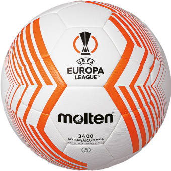 Molten F5U3400-23 Top-Trainingsball Replika UEFA Europa League Saison 2022/23 weiß-orange-silber | 5