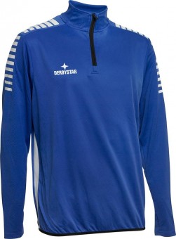 Derbystar Primo Trainingstop Pullover Zip Sweater blau-weiß | M