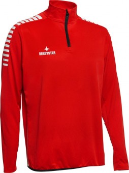 Derbystar Primo Trainingstop Pullover Zip Sweater rot-weiß | M