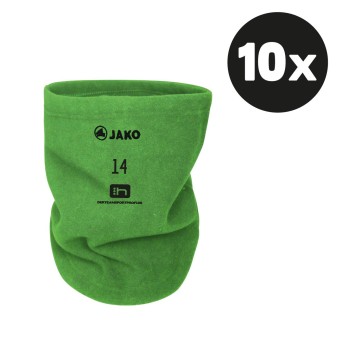 JAKO Neckwarmer Fleece Schlauchschal (10 Stück) Teampaket mit Textildruck soft green | One Size