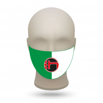 Mund- und Nasenmasken mit Vereinslogo grün-weiß | 50 Stk