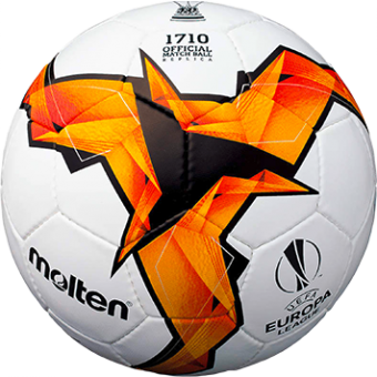 Molten F5U1710-K19 Fußball Replika Europa League 18/19 Knock-Out Stage weiß-orange-schwarz | 5