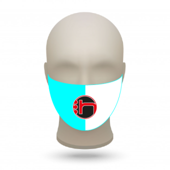 Mund- und Nasenmasken mit Vereinslogo skyblau-weiß | 200 Stk