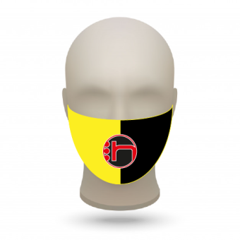 Mund- und Nasenmasken mit Vereinslogo gelb-schwarz | 200 Stk