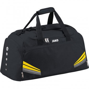 JAKO Sporttasche Pro mit Seitlichen Nassfächern schwarz-citro-weiß | 3 (Senior)