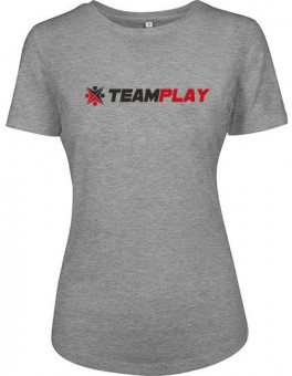 TEAMPLAY Ladies Logo Fit-Shirt heather grey | XL