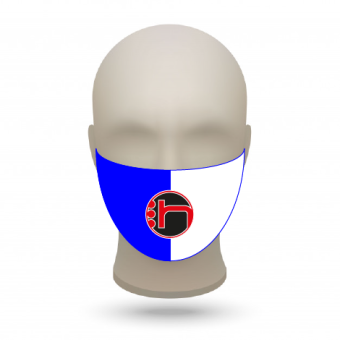 Mund- und Nasenmasken mit Vereinslogo royal-weiß | 500 Stk