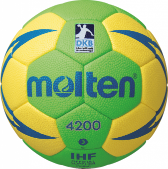 Molten H3X4200-GY-HBL Handball Spielball grün-gelb-blau | 3
