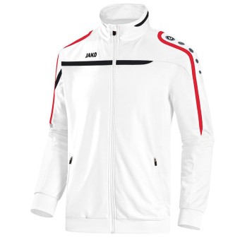 JAKO Polyesterjacke Performance Trainingsjacke weiß-schwarz-rot | L