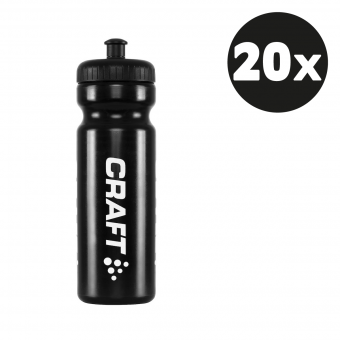 CRAFT 20x Water Bottle Trinkflasche 20er Set Teampaket Hartiste black | 0,7 Liter