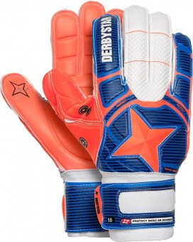 Derbystar Protect Basic AR Advance Torwarthandschuhe blau-orange-weiß | 12