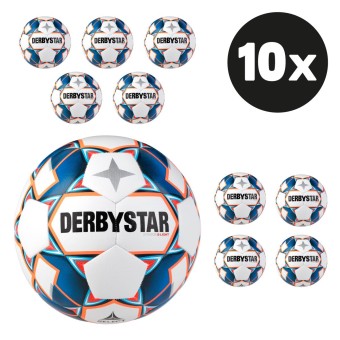 Derbystar Stratos S-Light Fußball Jugendball Hartiste 10er Ballpaket weiß-rot-orange | 4