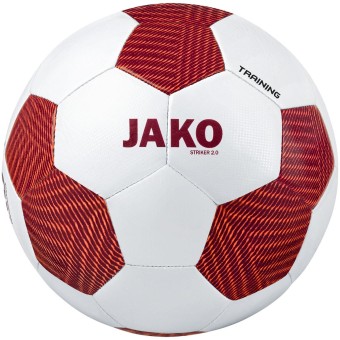 JAKO Trainingsball Striker 2.0 Fußball weiß-weinrot-neonorange | 5