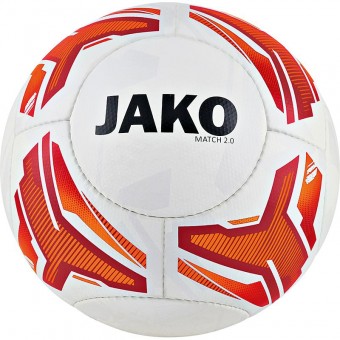 JAKO Lightball Match 2.0 Fußball Jugendball weiß-neonorange-rot | 5 (290g)