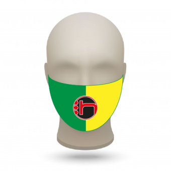 Mund- und Nasenmasken mit Vereinslogo grün-gelb | 100 Stk