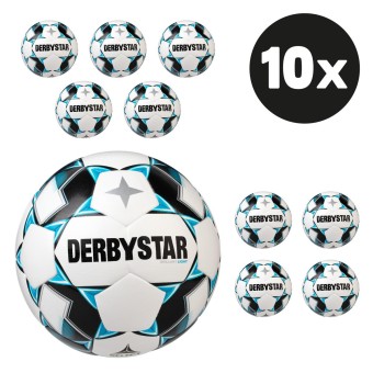 Derbystar Brillant Light DB Fußball Jugendball Hartiste 10er Ballpaket weiß-blau-schwarz | 4