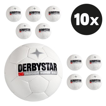 Derbystar Indoor Super Fußball Hallen-Trainingsball Hartiste 5er Ballpaket weiß | 5