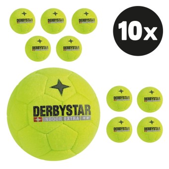 Derbystar Indoor Extra Fußball Hallen-Trainingsball Hartiste 10er Ballpaket gelb | 5