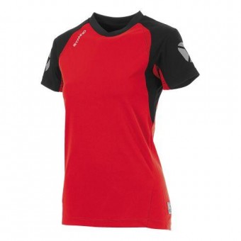 Stanno Riva T-Shirt Damen Kurzarm rot-schwarz | XL