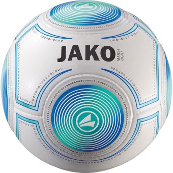 JAKO Lightball Match Fußball Jugendball weiß-aqua-JAKO blau | 4 (350g)
