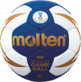 Molten H3X5001-BW Handball Wettspielball blau-weiß-gold | 3