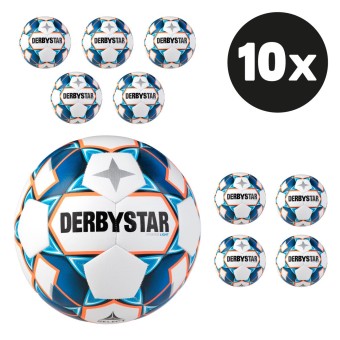 Derbystar Stratos Light Fußball Jugendball Hartiste 10er Ballpaket weiß-blau-orange | 5