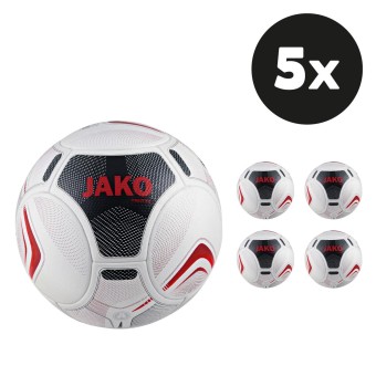 JAKO Spielball Prestige Fußball Hartiste 5er Ballpaket weiß-schwarz-rot | 5