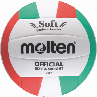 Molten V5PC Volleyball Trainingsball weiß-grün-rot | 5