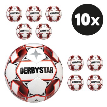Derbystar Apus TT Fußball Trainingsball Hartiste 10er Ballpaket rot-weiß | 5