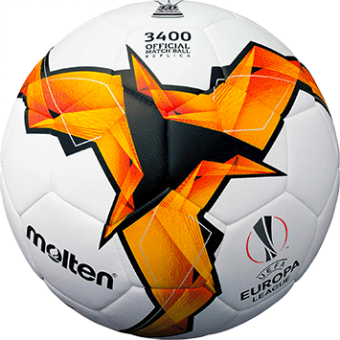 Molten F5U3400-K19 Fußball Replika Europa League 18/19 Knock-Out Stage weiß-orange-schwarz | 5